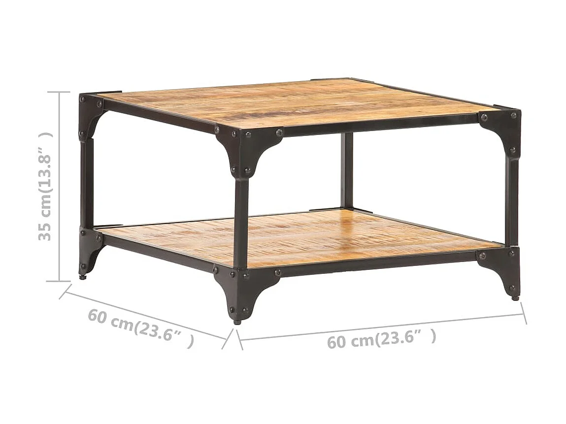 Table basse 60x60x35 Bois de manguier massif