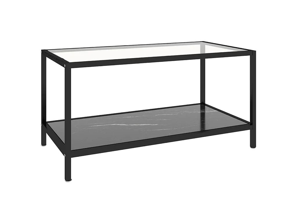 Tables à thé 2 pcs Verre trempé Noir 2