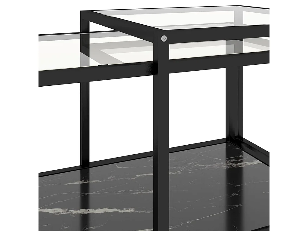 Tables à thé 2 pcs Verre trempé Noir 2