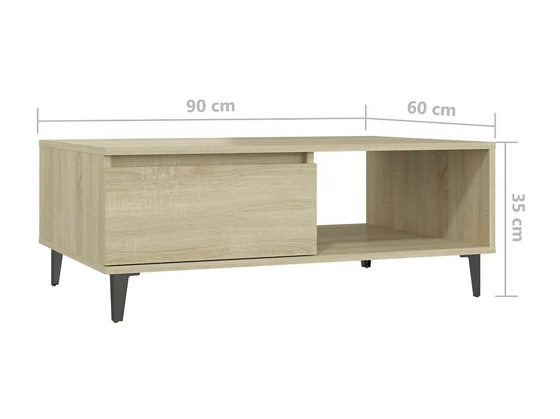 Table basse Chêne sonoma 90x60x35 2