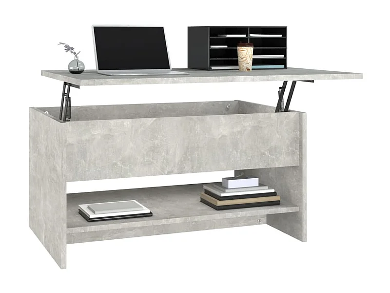 Table basse Gris béton 80x50x40 Bois d'ingénierie