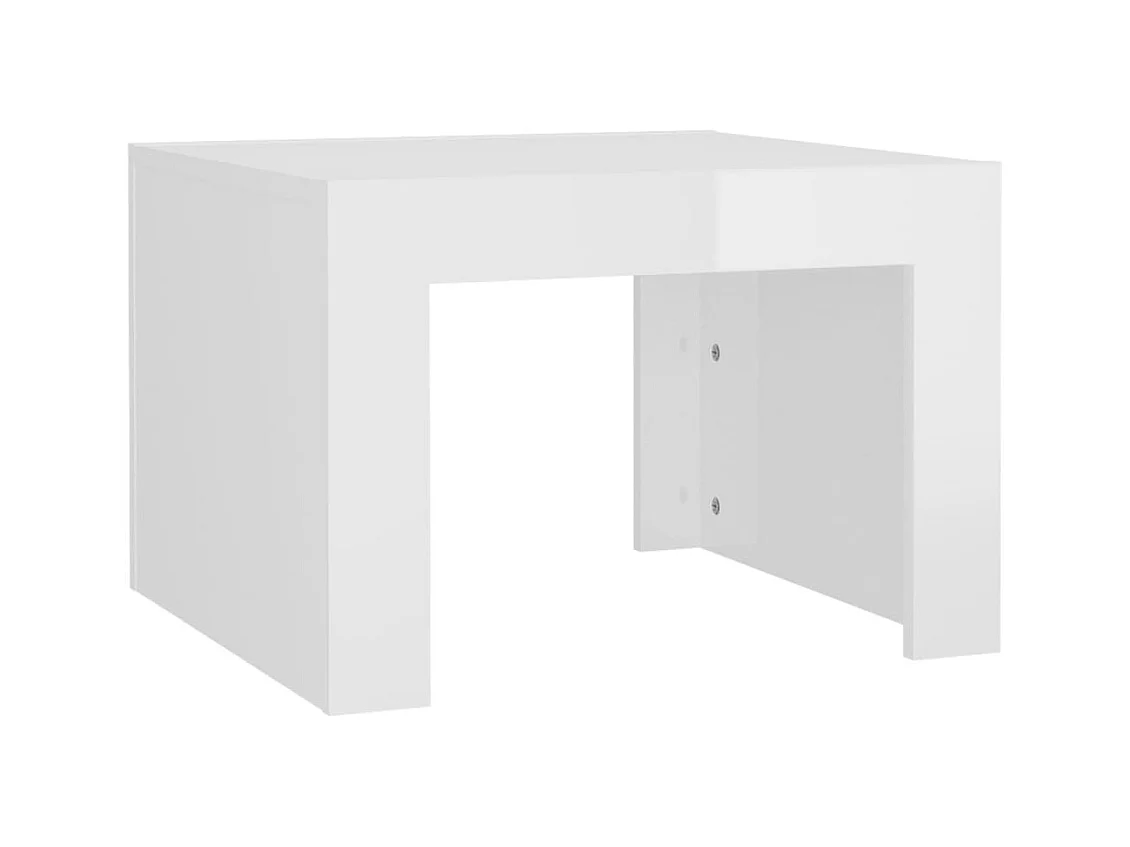Salontafel 50x50x35 cm spaanplaat hoogglans wit