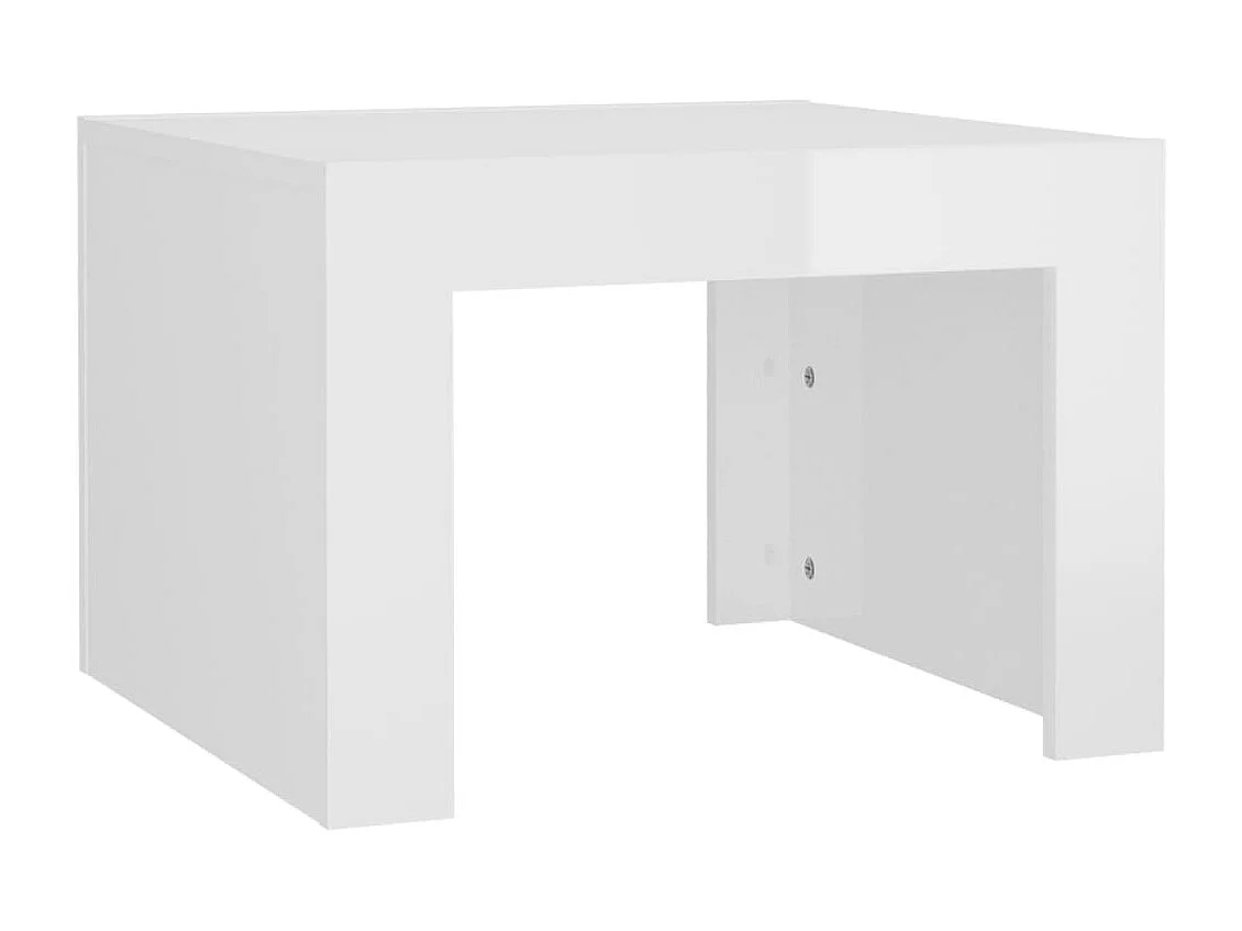 Salontafel 50x50x35 cm spaanplaat hoogglans wit