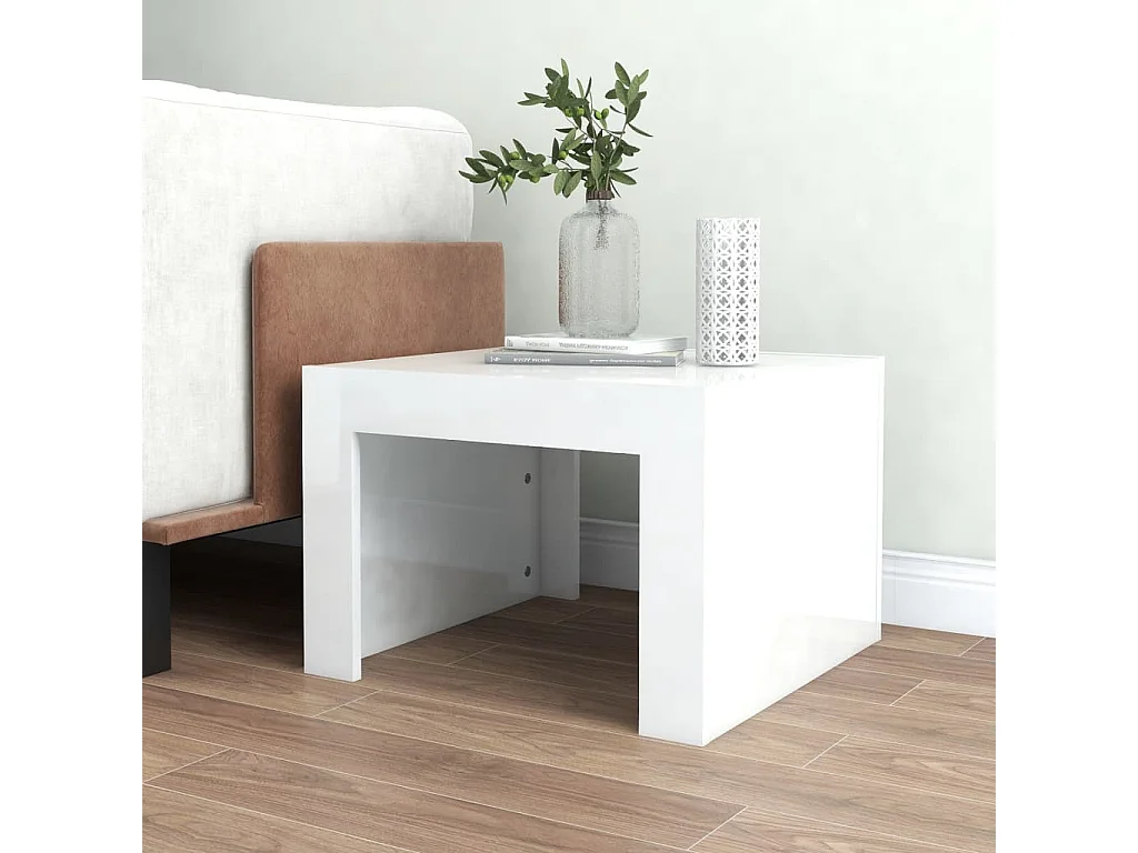 Salontafel 50x50x35 cm spaanplaat hoogglans wit