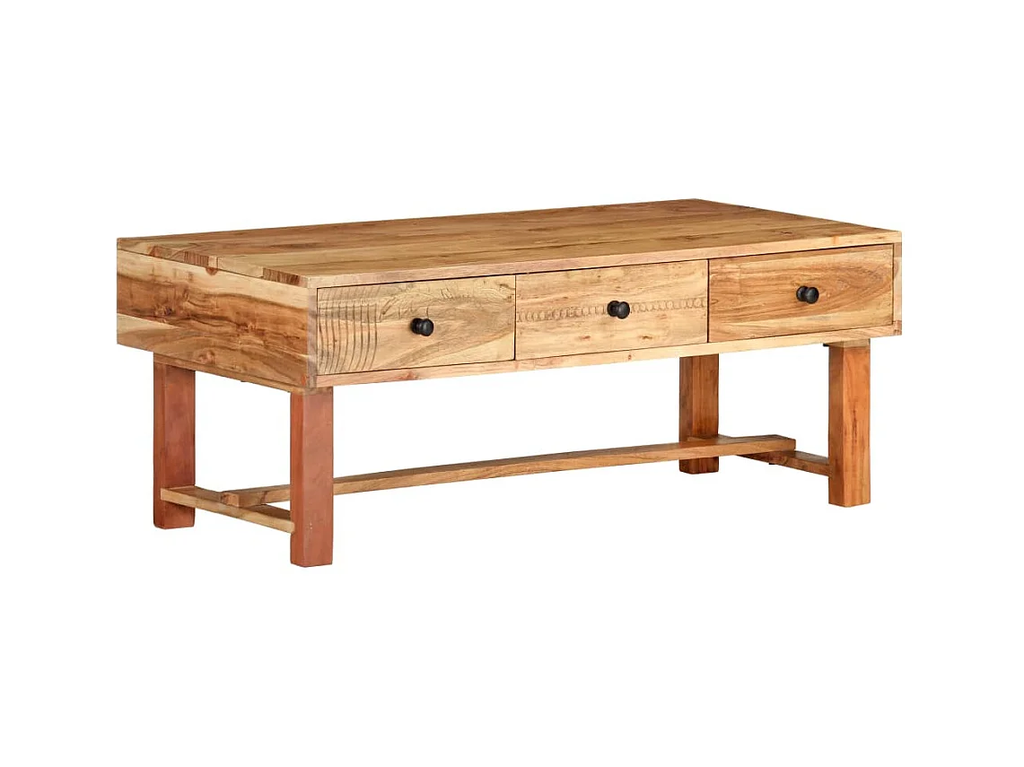 Table basse 100x50x40 Bois d'acacia massif