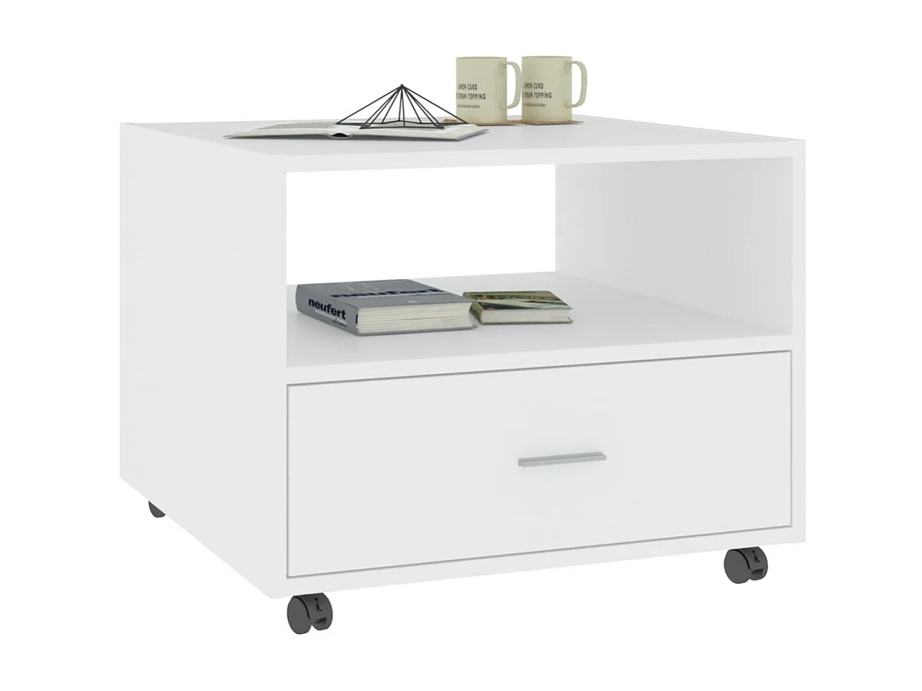 Table basse Blanc 55x55x40 Bois d'ingénierie