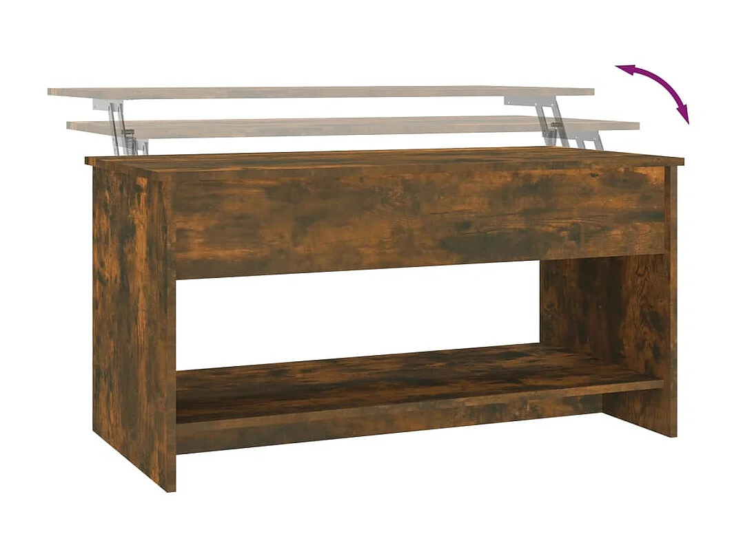 Table basse Chêne fumé 102x50x52,5 Bois d'ingénierie