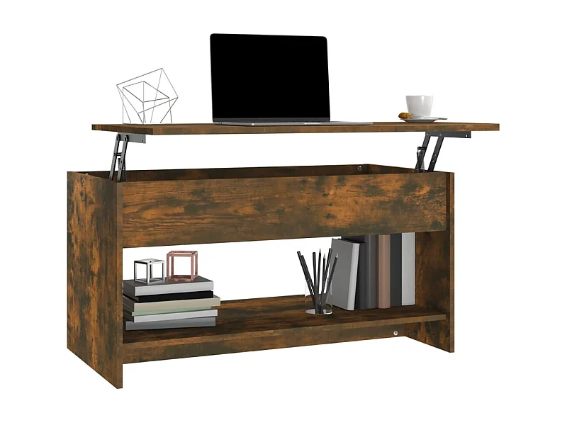 Table basse Chêne fumé 102x50x52,5 Bois d'ingénierie