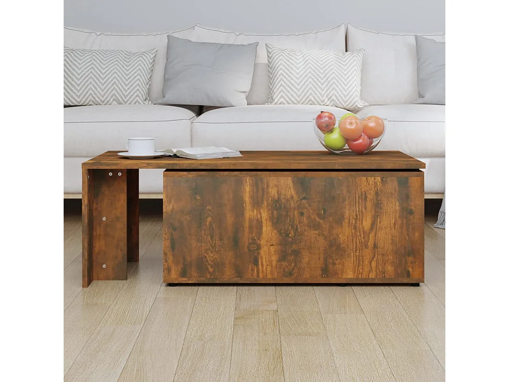 Table basse Chêne fumé 150x50x35 Bois d'ingénierie