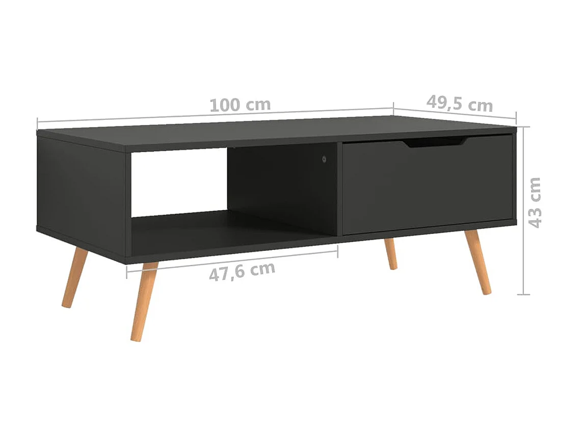 Table basse Gris 100x49,5x43