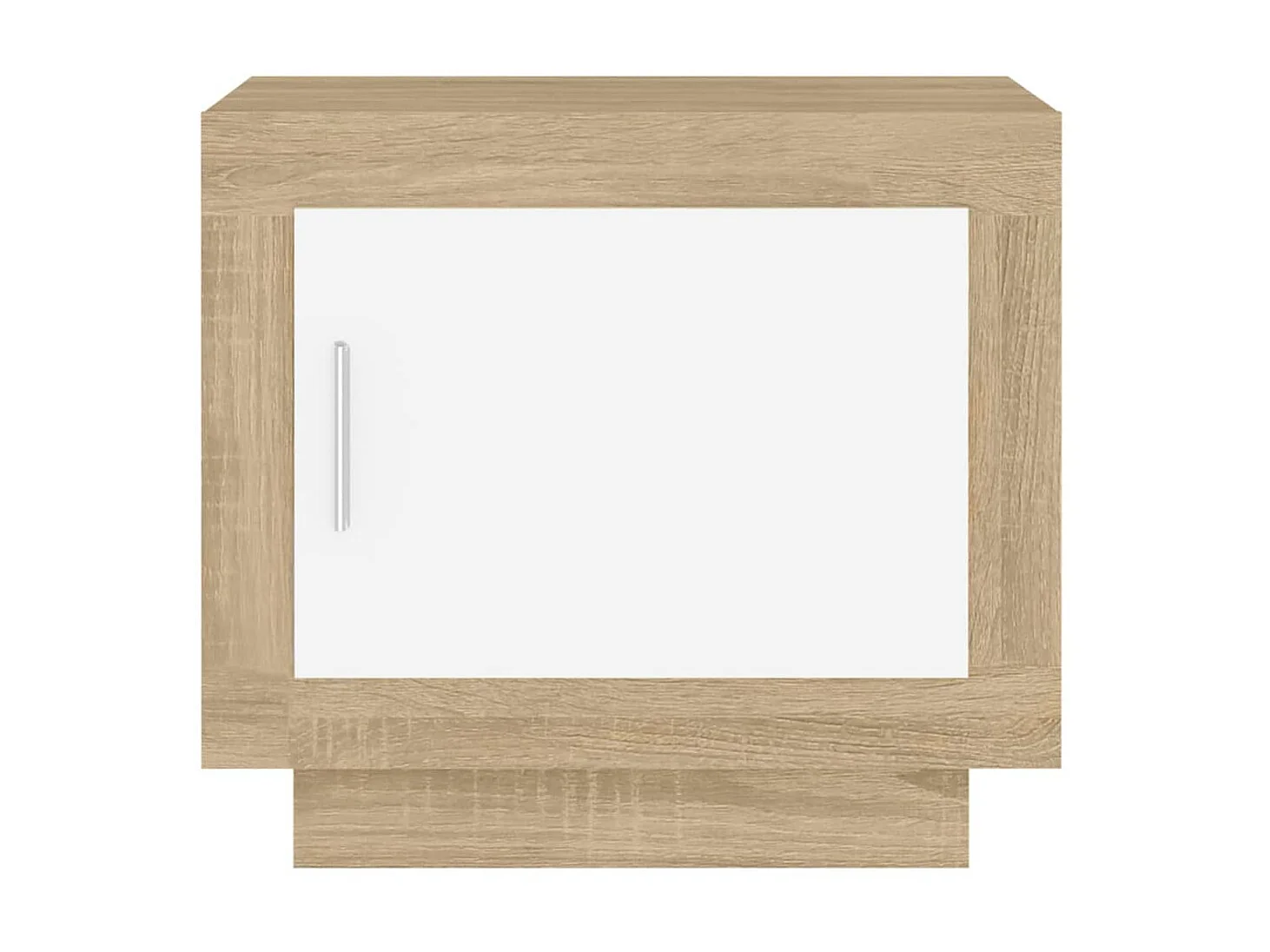 Table basse Blanc et chêne sonoma 51x50x45 Bois d'ingénierie