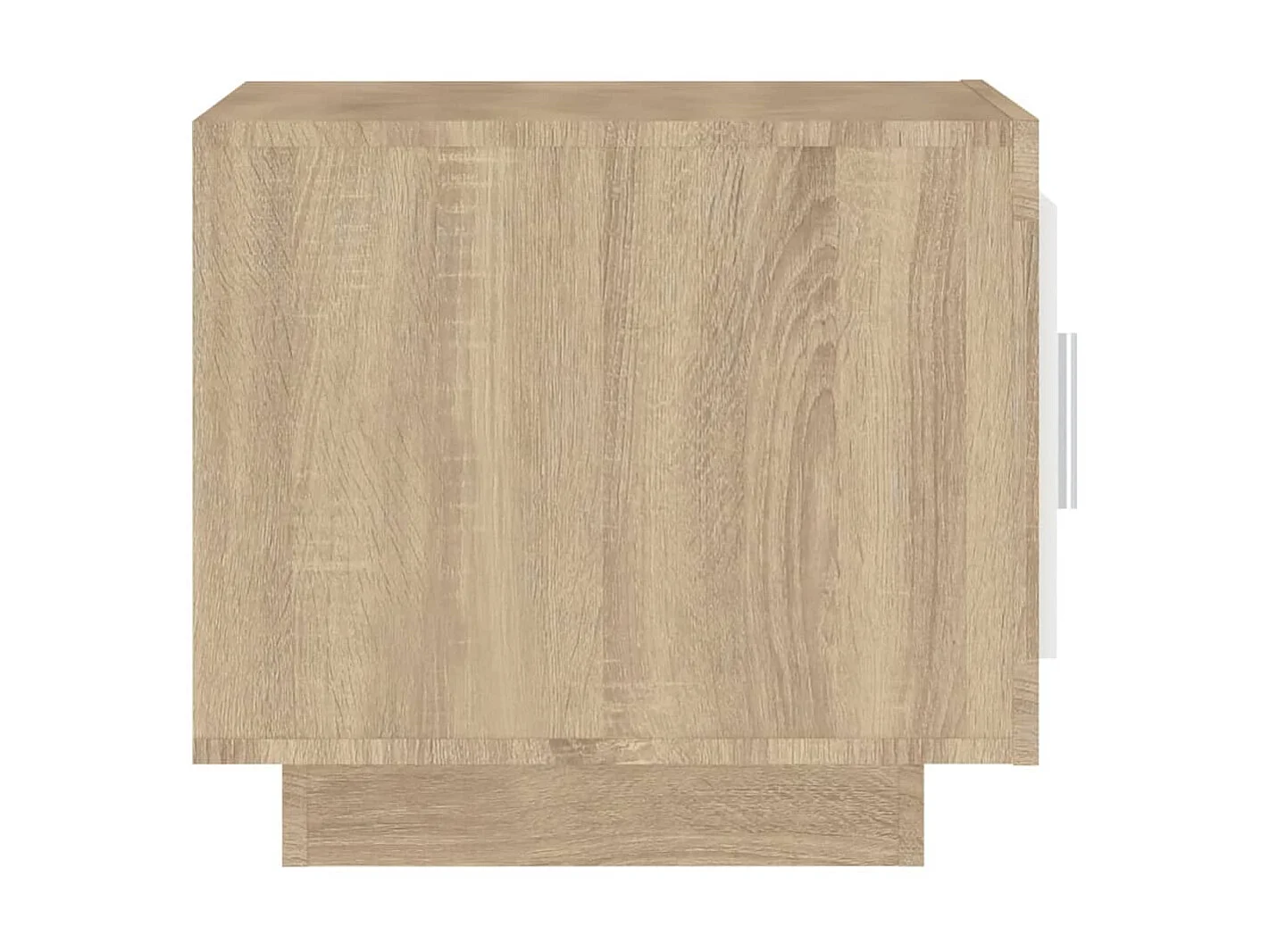 Table basse Blanc et chêne sonoma 51x50x45 Bois d'ingénierie