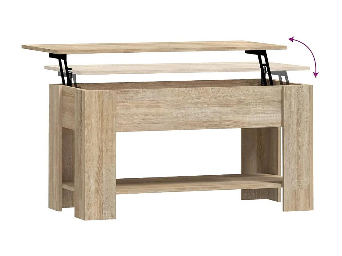 Table basse Chêne sonoma 101x49x52 Bois d'ingénierie 2