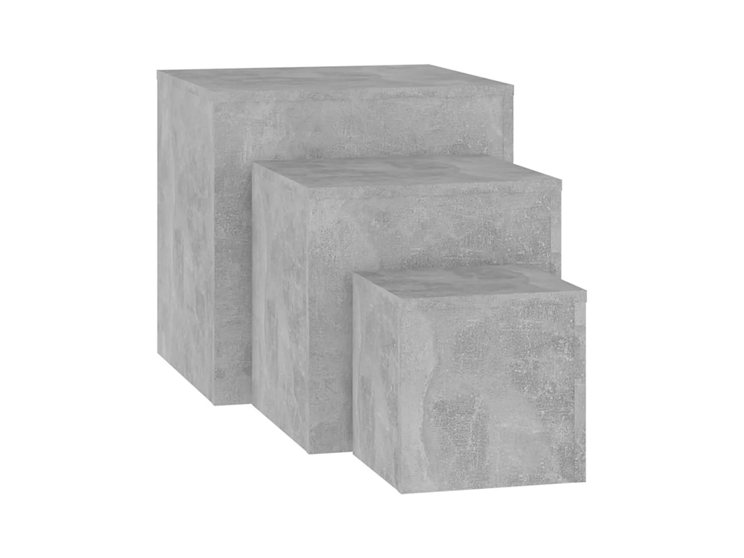 Tables d'appoint bois gris béton Palo - Lot de 3