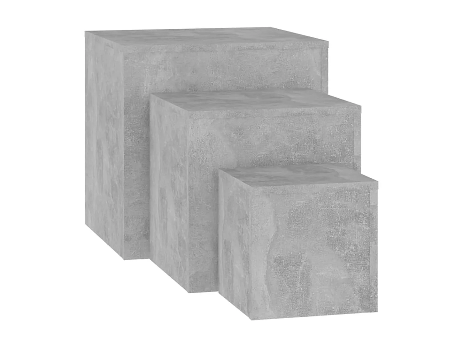 Tables d'appoint bois gris béton Palo - Lot de 3