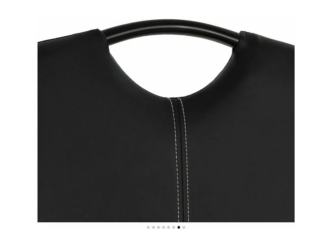 Chaise similicuir noir et pieds métal chromé Mikarelane - Lot de 6