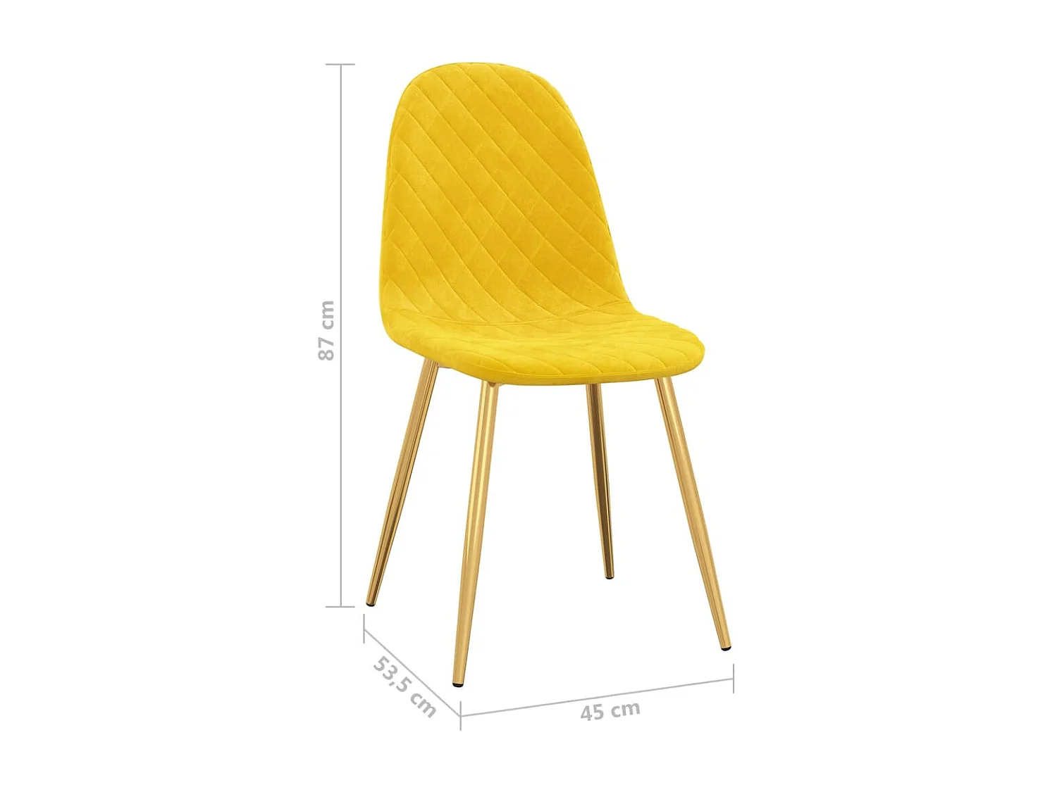 Chaises de salle à manger 6 pcs Jaune moutarde Velours 6