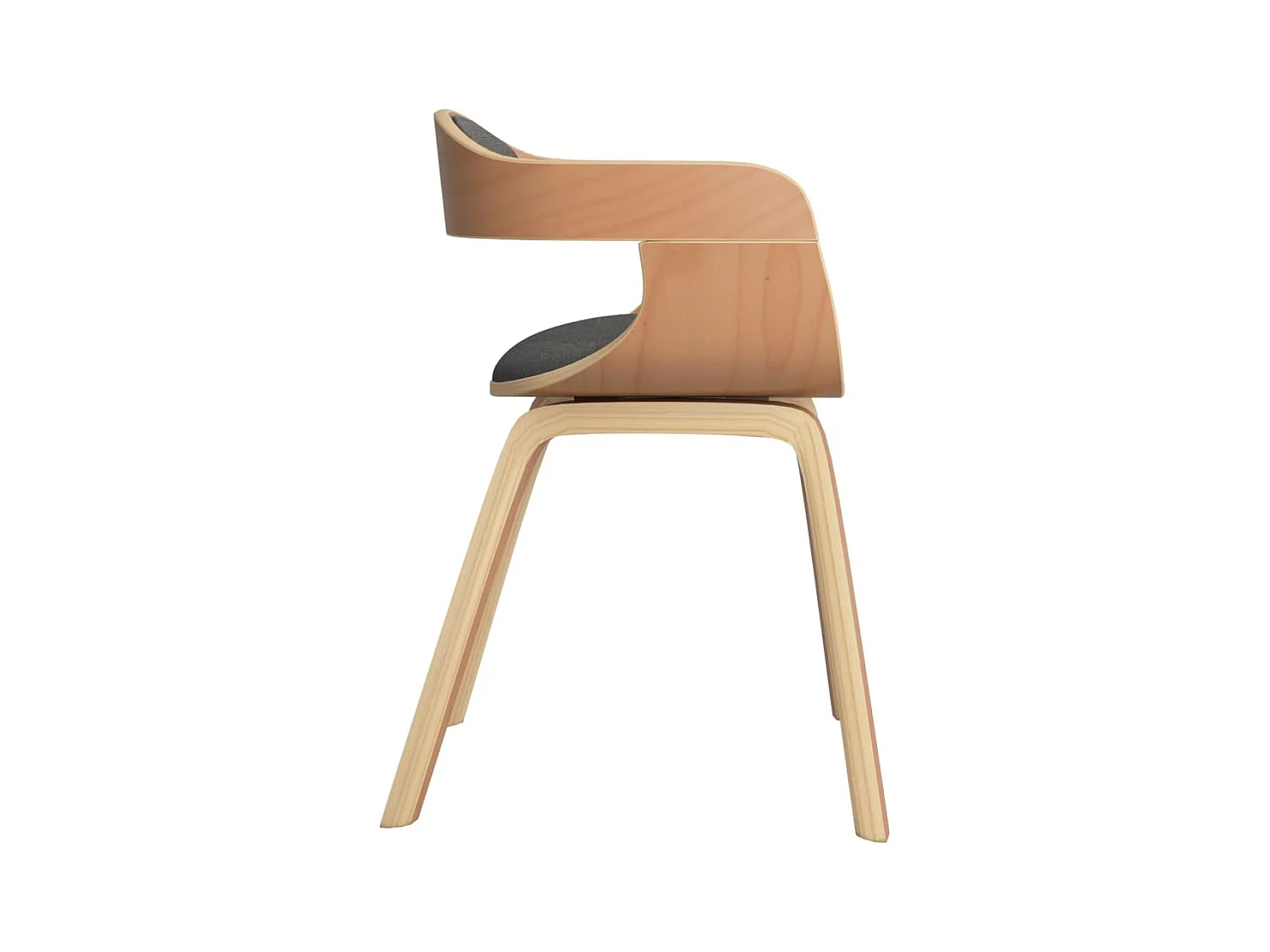 Chaises de salle à manger 4 pcs Gris clair Bois courbé et tissu