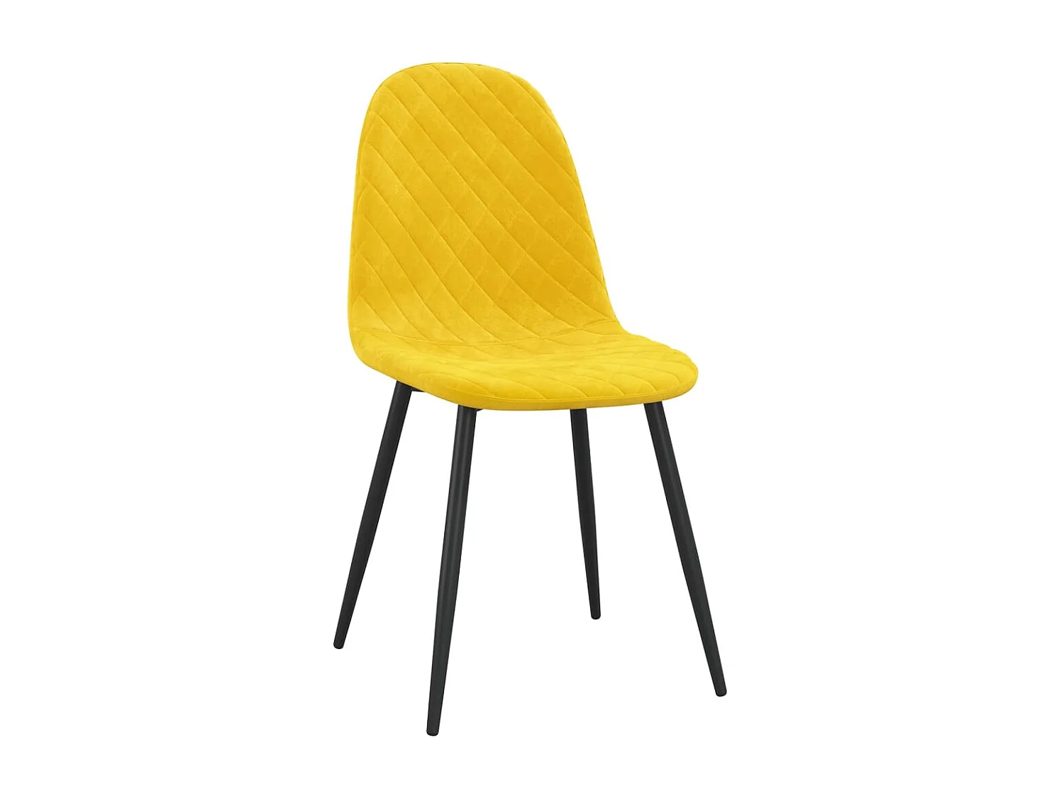 Chaises de salle à manger 4 pcs Jaune moutarde Velours 4