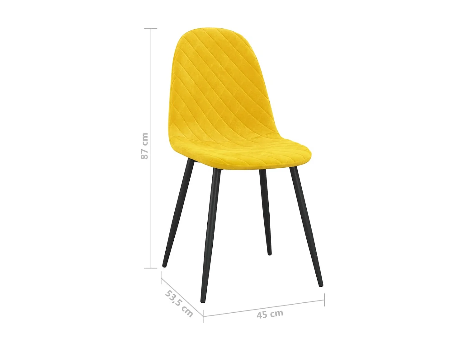 Chaises de salle à manger 4 pcs Jaune moutarde Velours 4