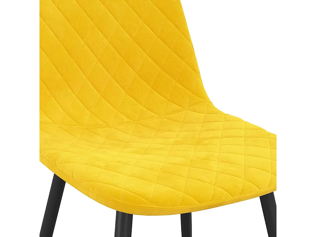 Chaises de salle à manger 4 pcs Jaune moutarde Velours 4