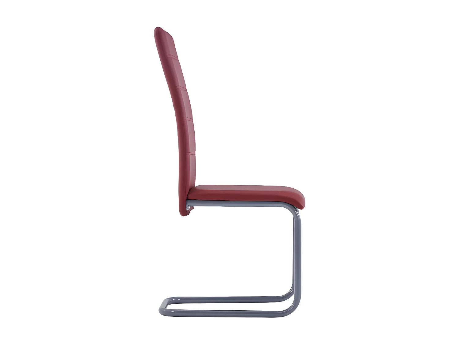 Chaise de salle à manger simili cuir rouge et métal gris Feedy - Lot de 2