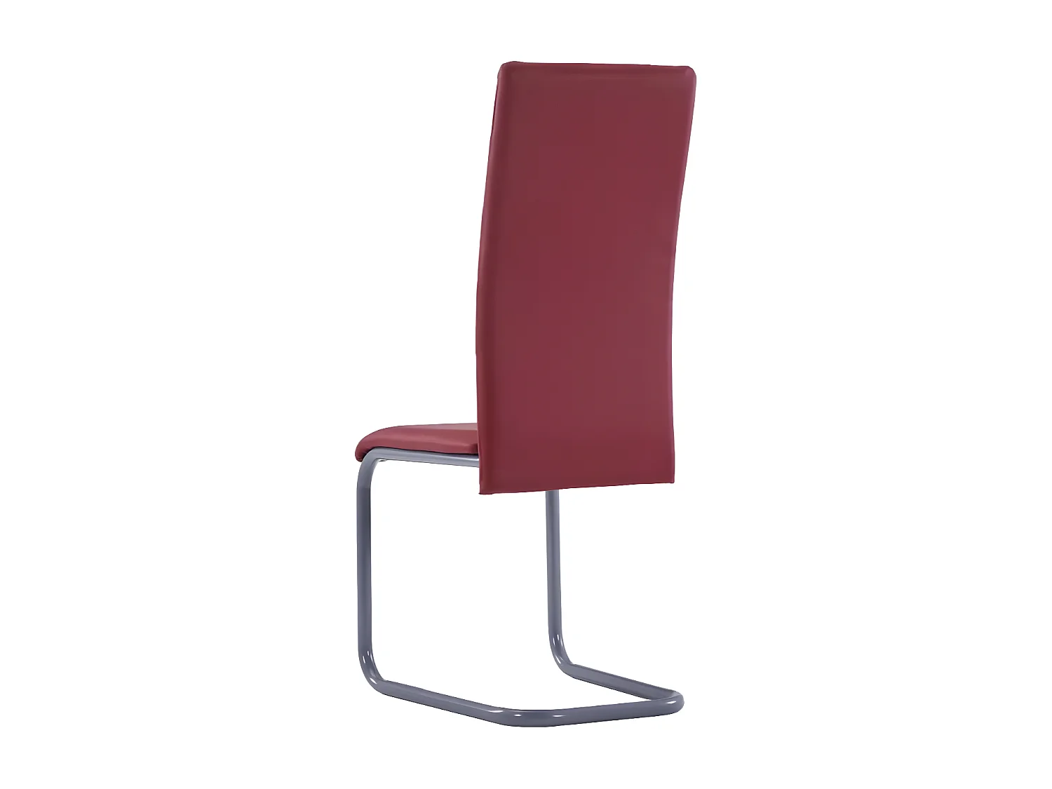 Chaise de salle à manger simili cuir rouge et métal gris Feedy - Lot de 2