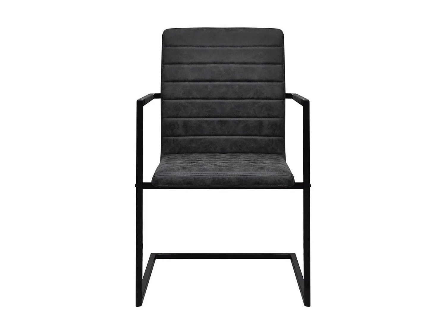 Chaises de salle à manger cantilever 2 pcs Noir Similicuir 3