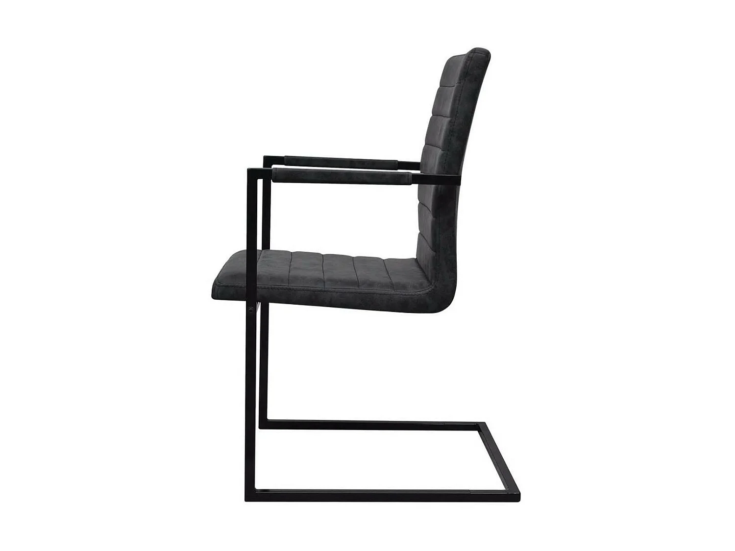 Chaises de salle à manger cantilever 2 pcs Noir Similicuir 3