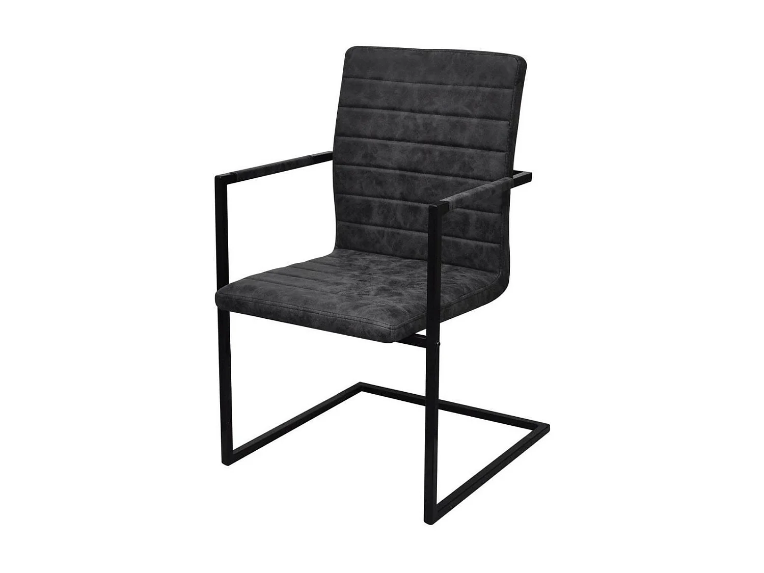 Chaises de salle à manger cantilever 2 pcs Noir Similicuir 3