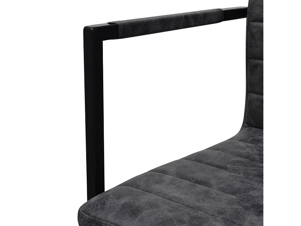 Chaises de salle à manger cantilever 2 pcs Noir Similicuir 3