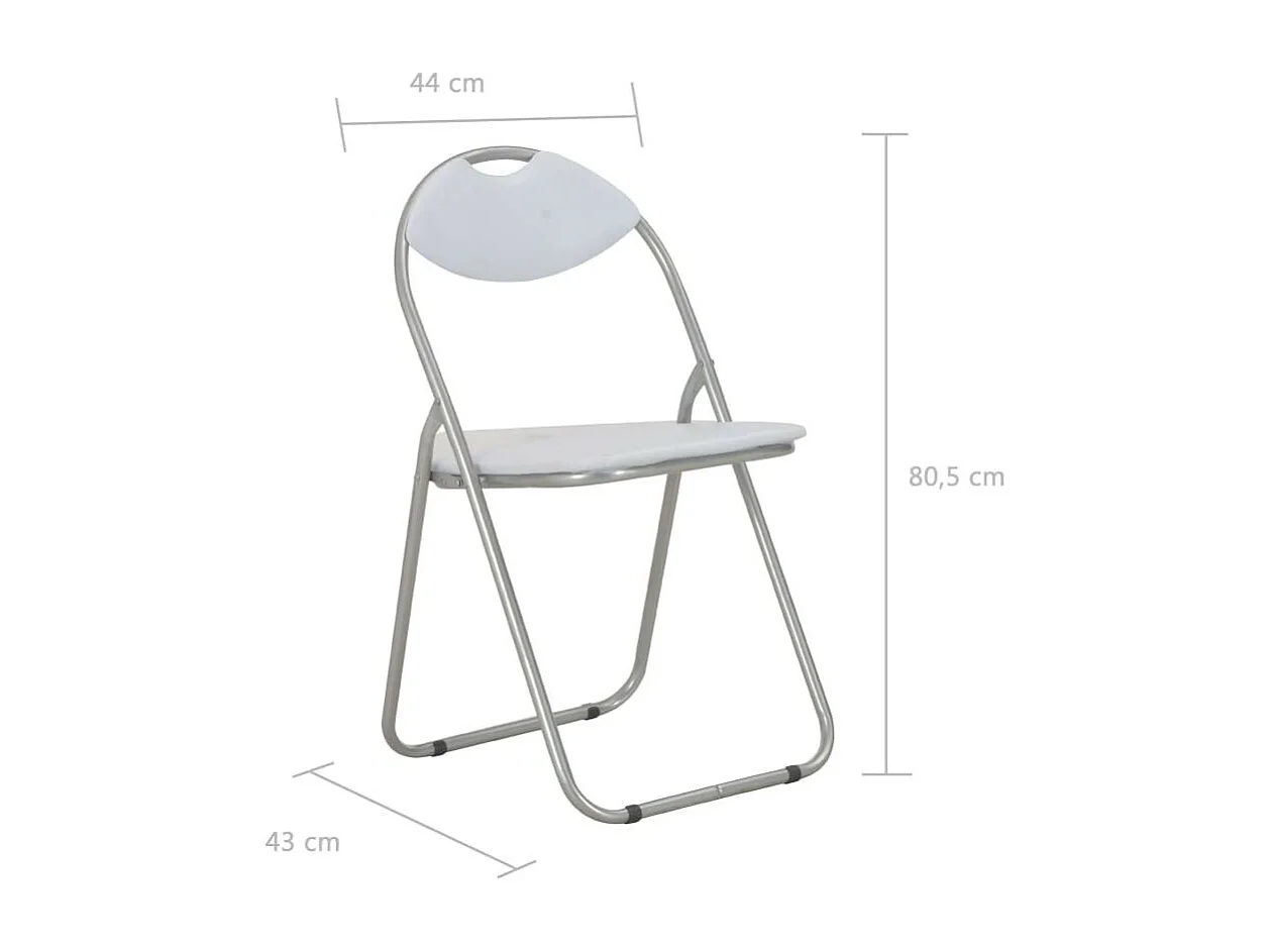 Chaises pliantes de salle à manger 2 pcs Blanc Similicuir