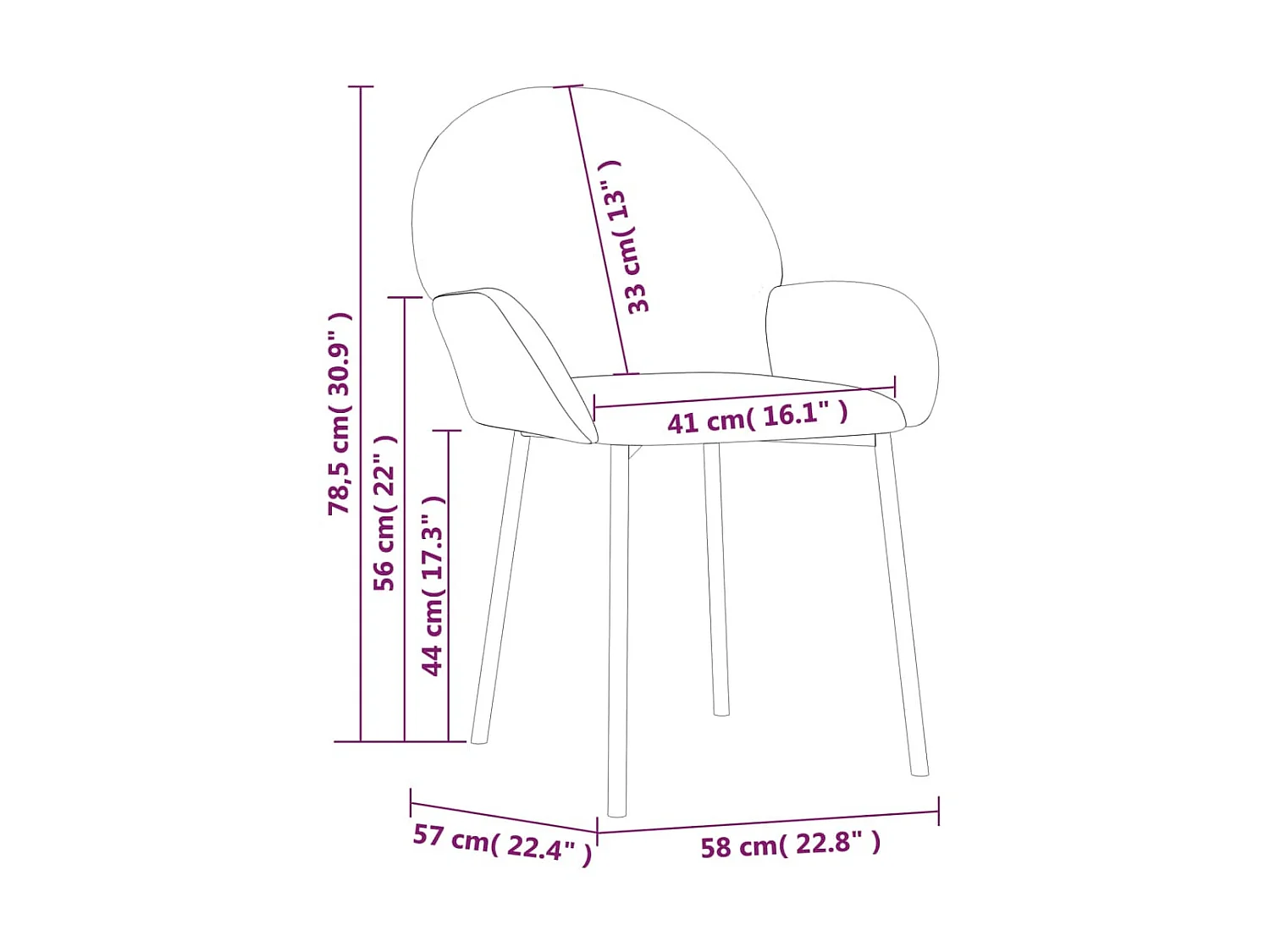 Chaises de salle à manger 2 pcs Crème Velours 4