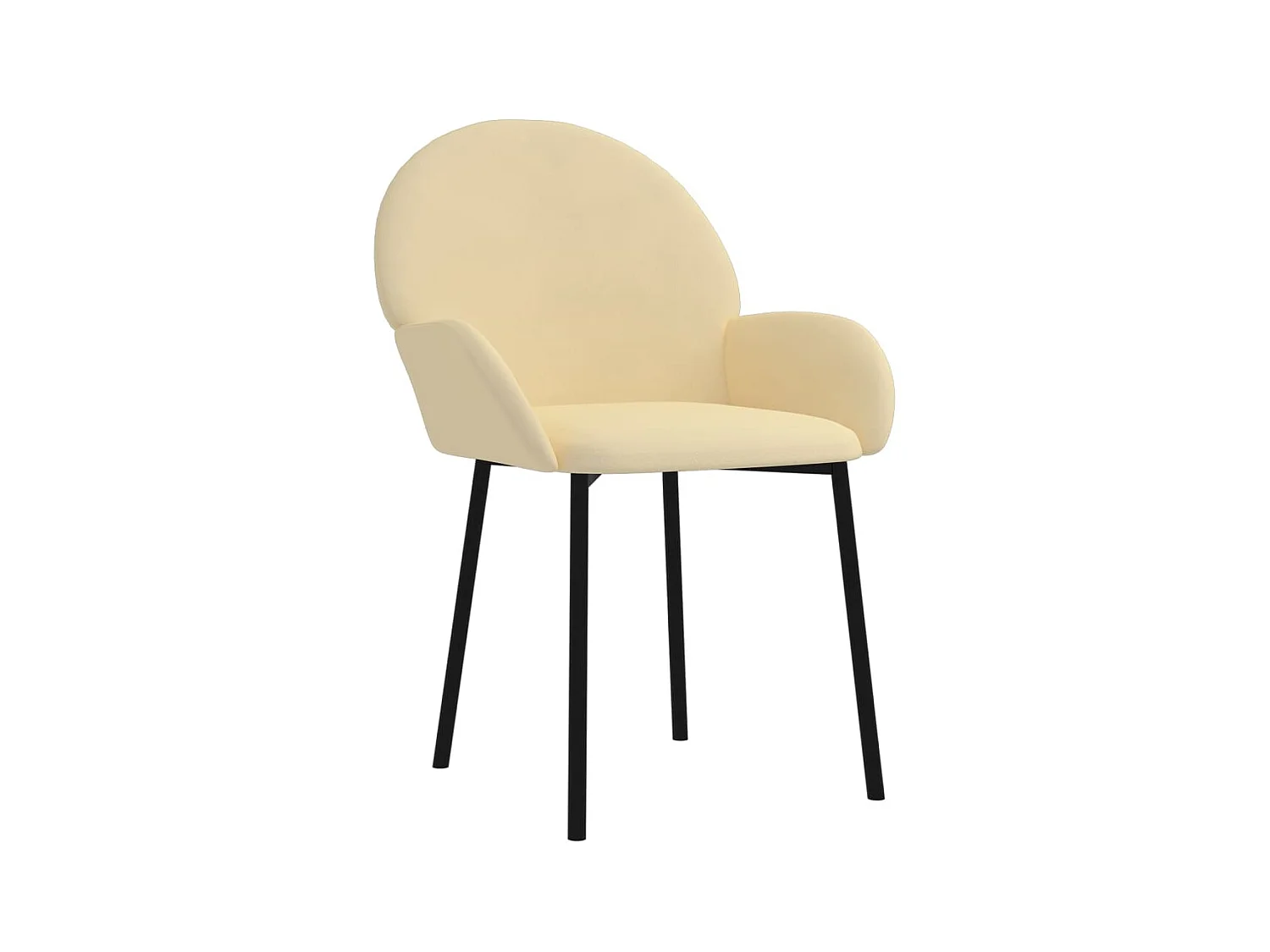 Eetkamerstoelen 2 st fluweel crèmekleurig