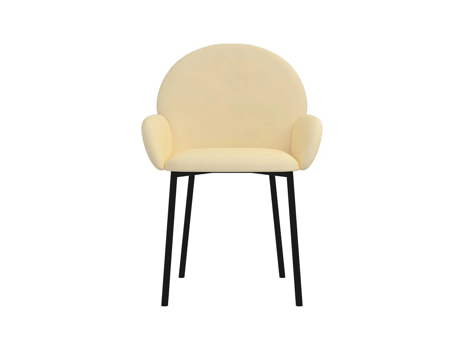 Eetkamerstoelen 2 st fluweel crèmekleurig