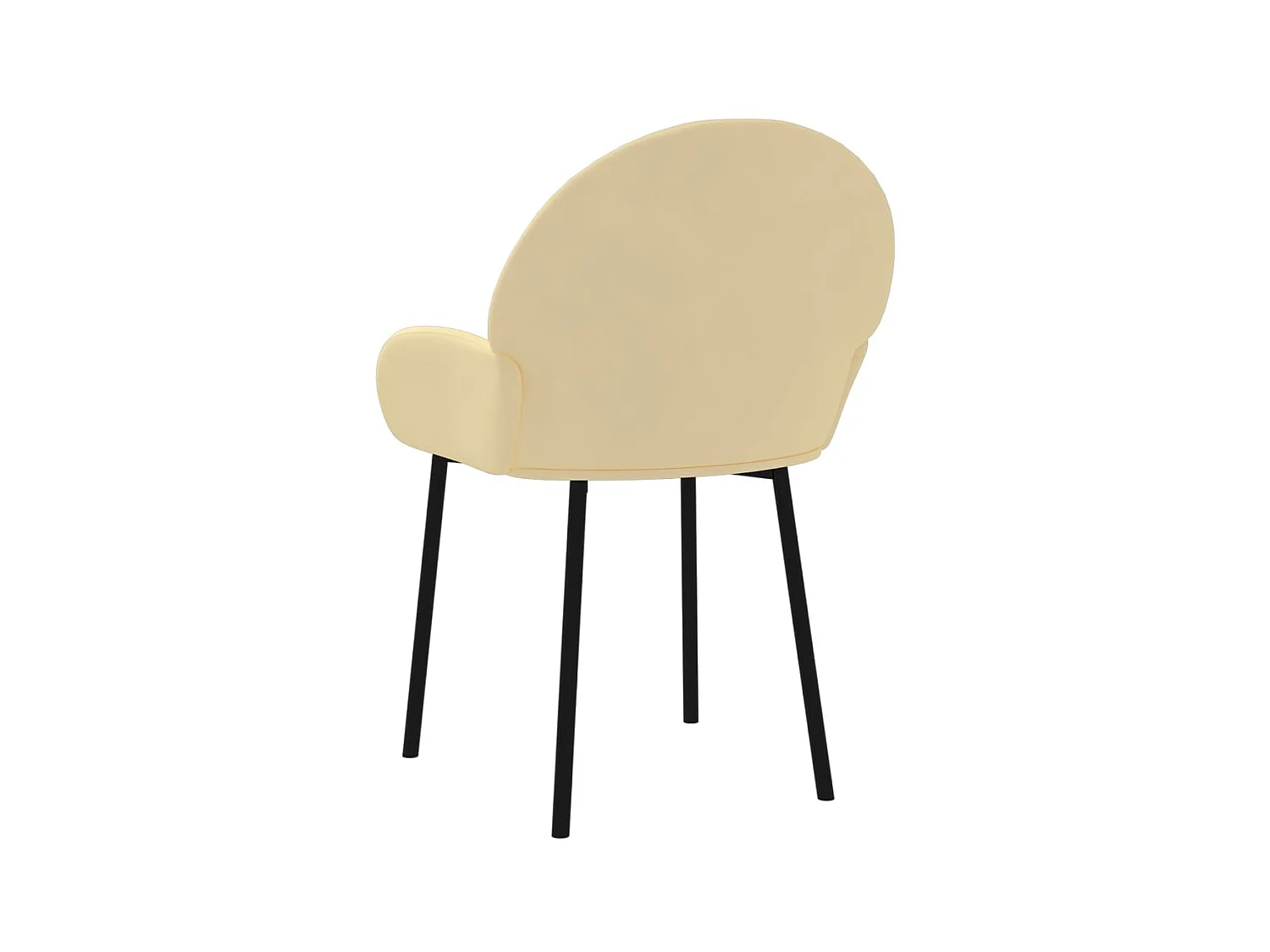 Eetkamerstoelen 2 st fluweel crèmekleurig