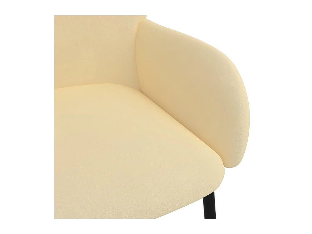 Eetkamerstoelen 2 st fluweel crèmekleurig