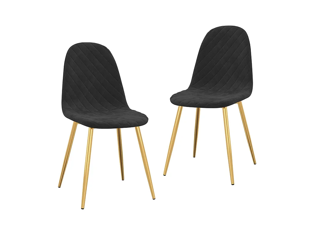 Eetkamerstoelen 2 st fluweel zwart