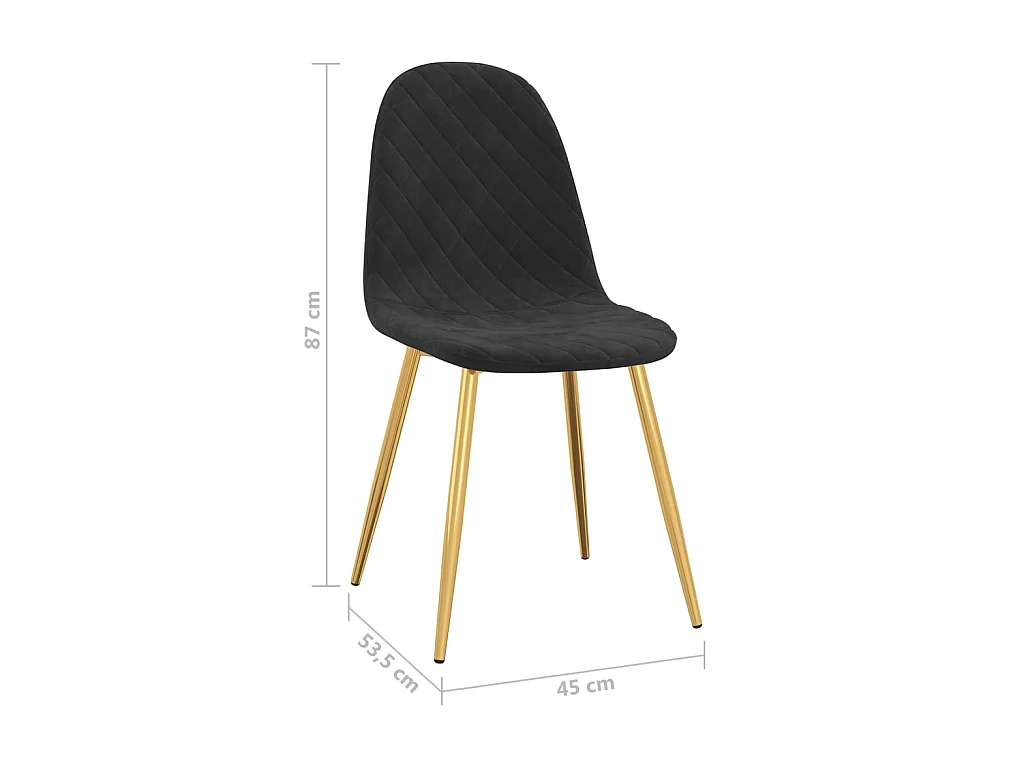 Eetkamerstoelen 2 st fluweel zwart