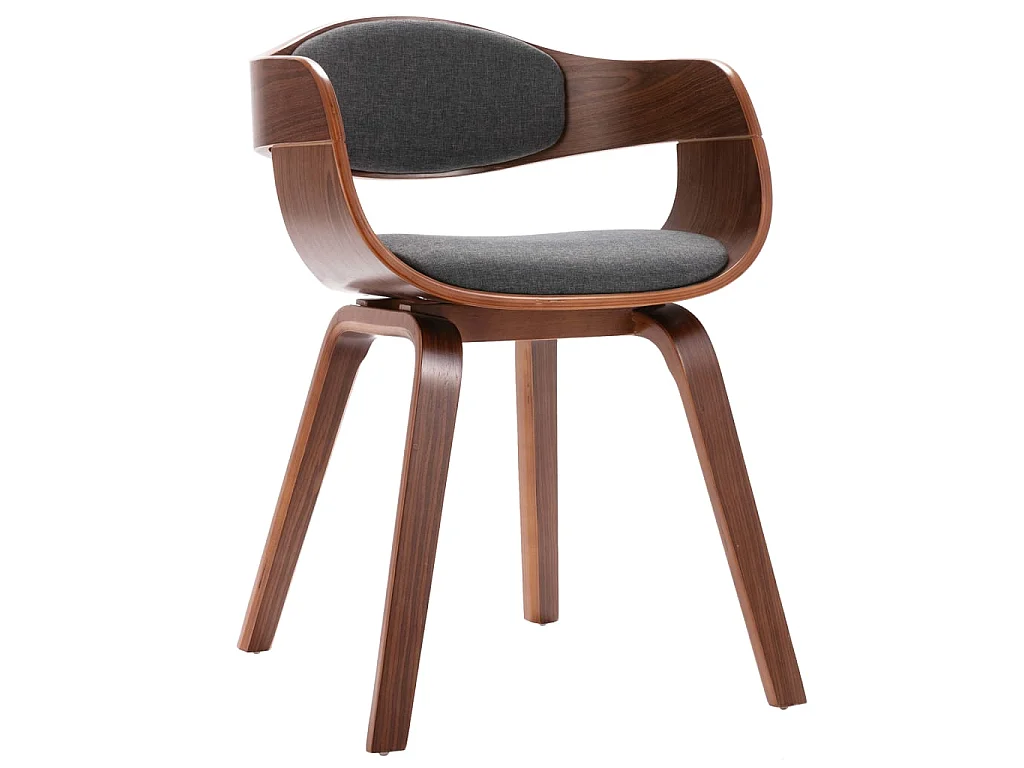 Chaises de salle à manger 2 pcs Bois courbé et tissu gris