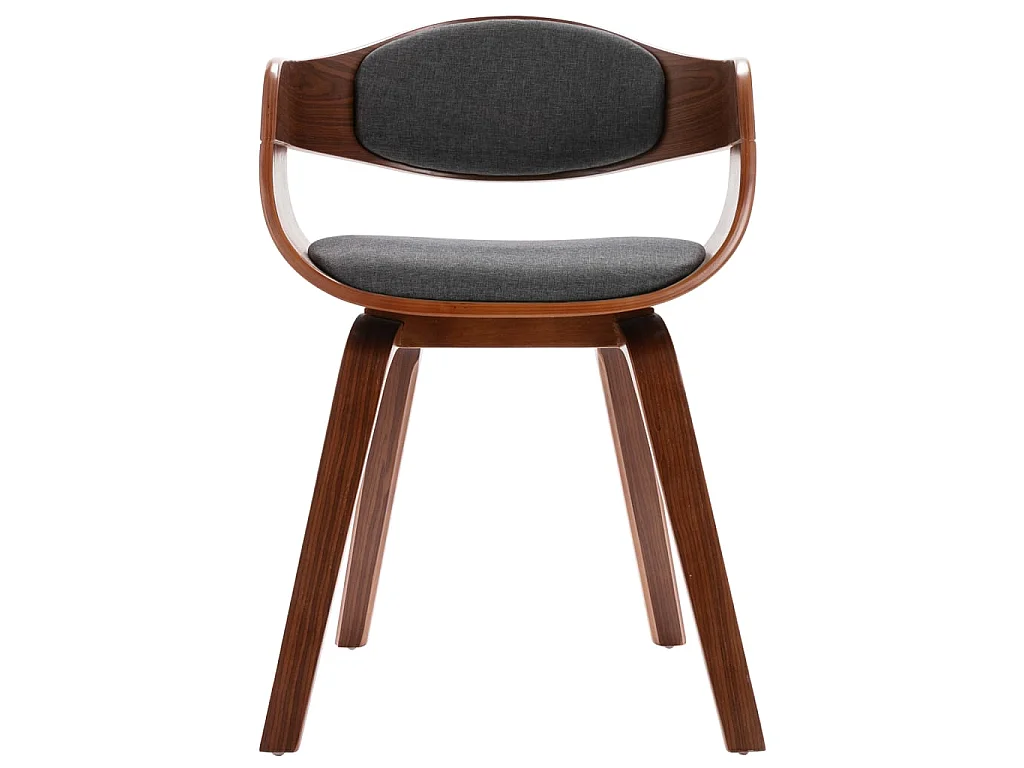 Chaises de salle à manger 2 pcs Bois courbé et tissu gris