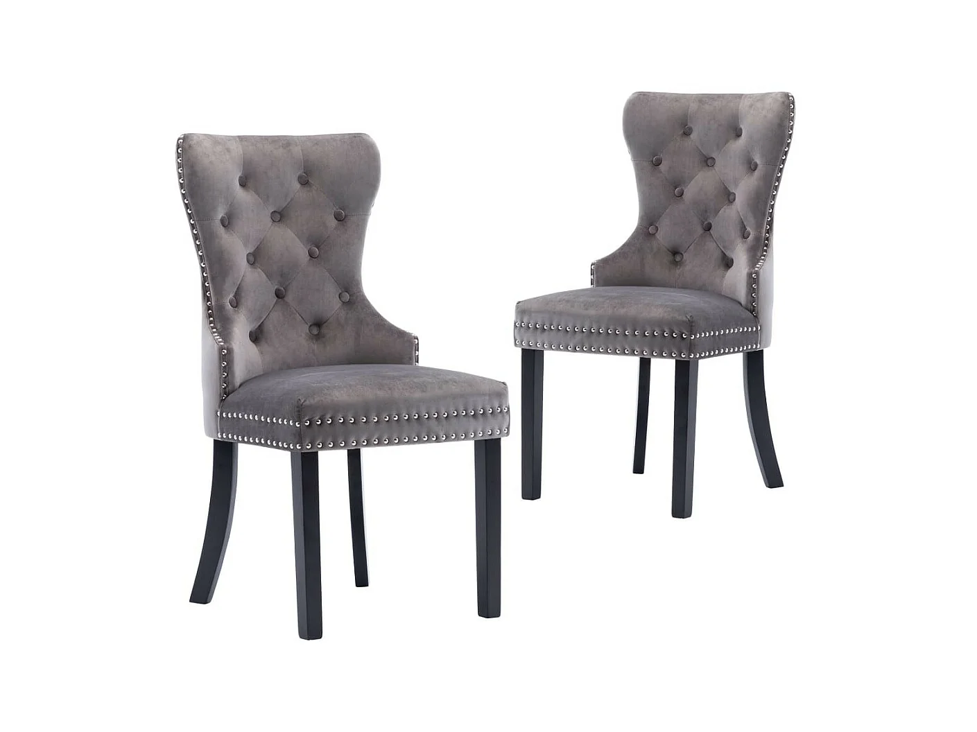 Chaises de salle à manger 2 pcs Gris Velours Konfa