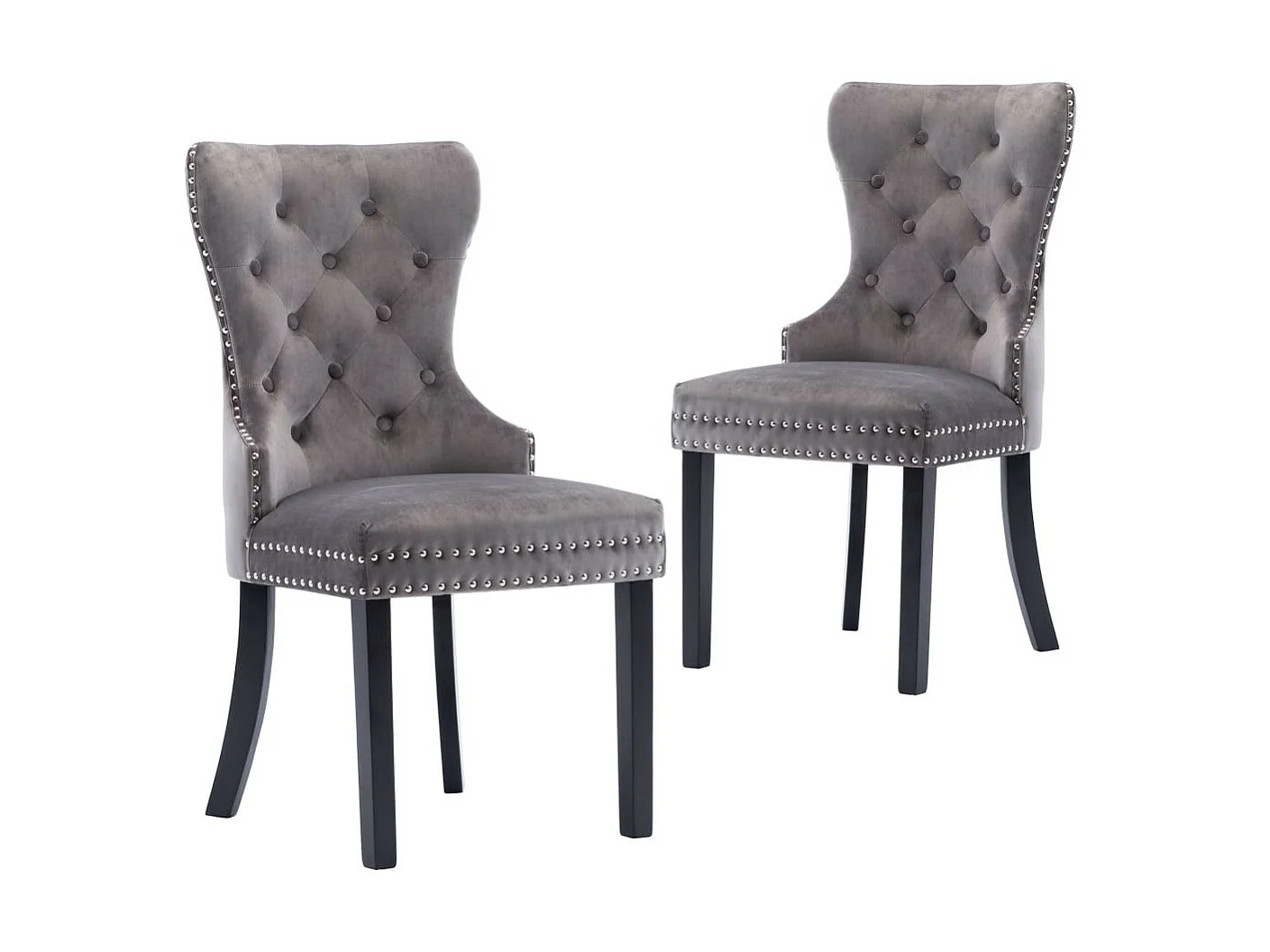 Chaises de salle à manger 2 pcs Gris Velours Konfa