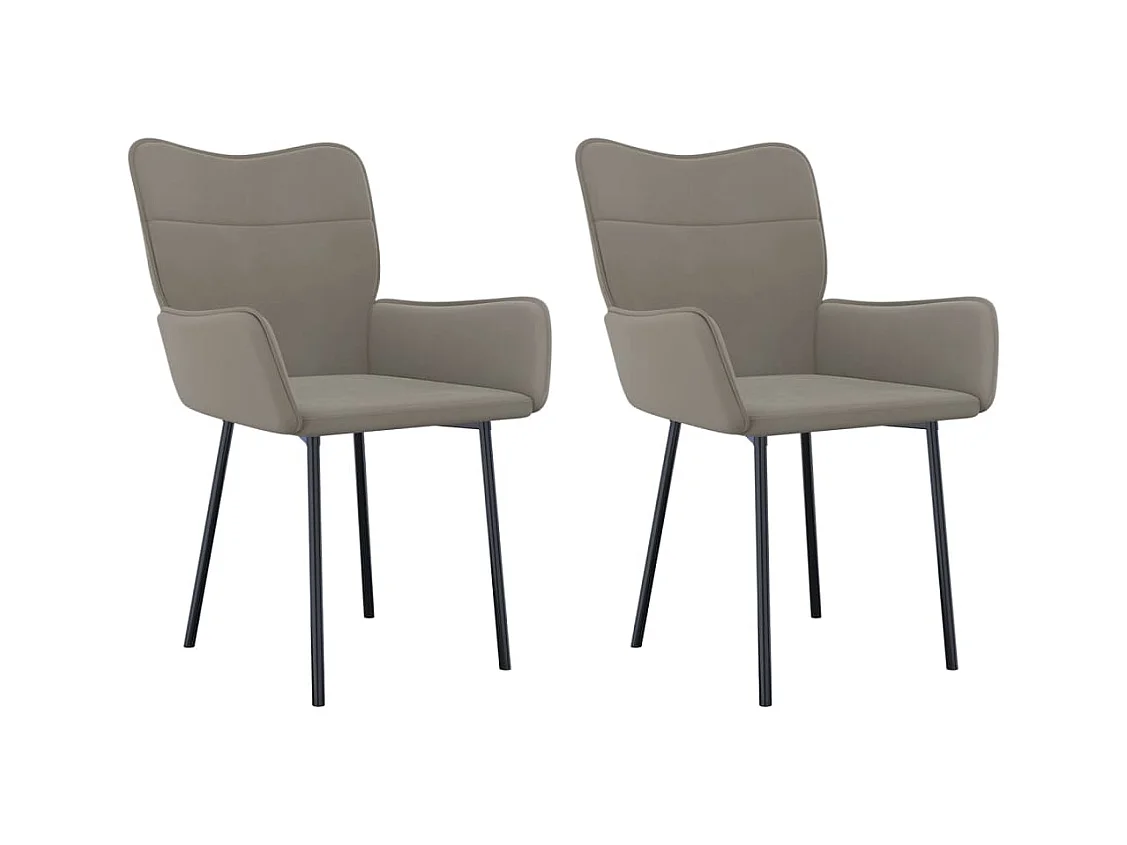 Eetkamerstoelen 2 st fluweel lichtgrijs