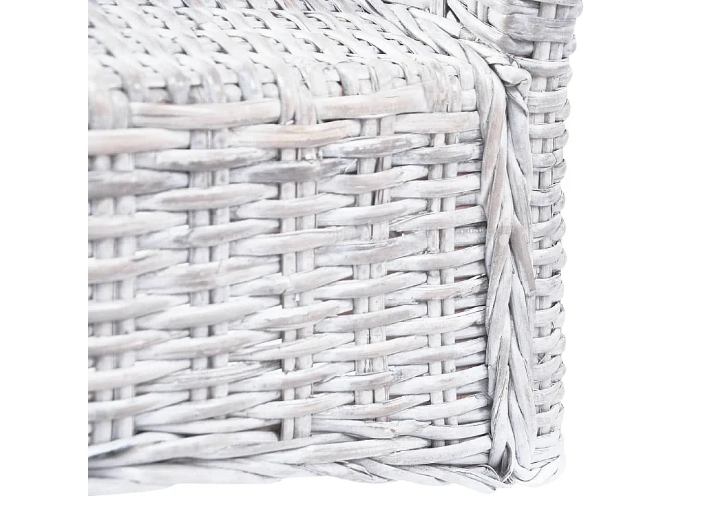 Chaises à dîner 2 pcs Gris Rotin kubu et bois de manguier