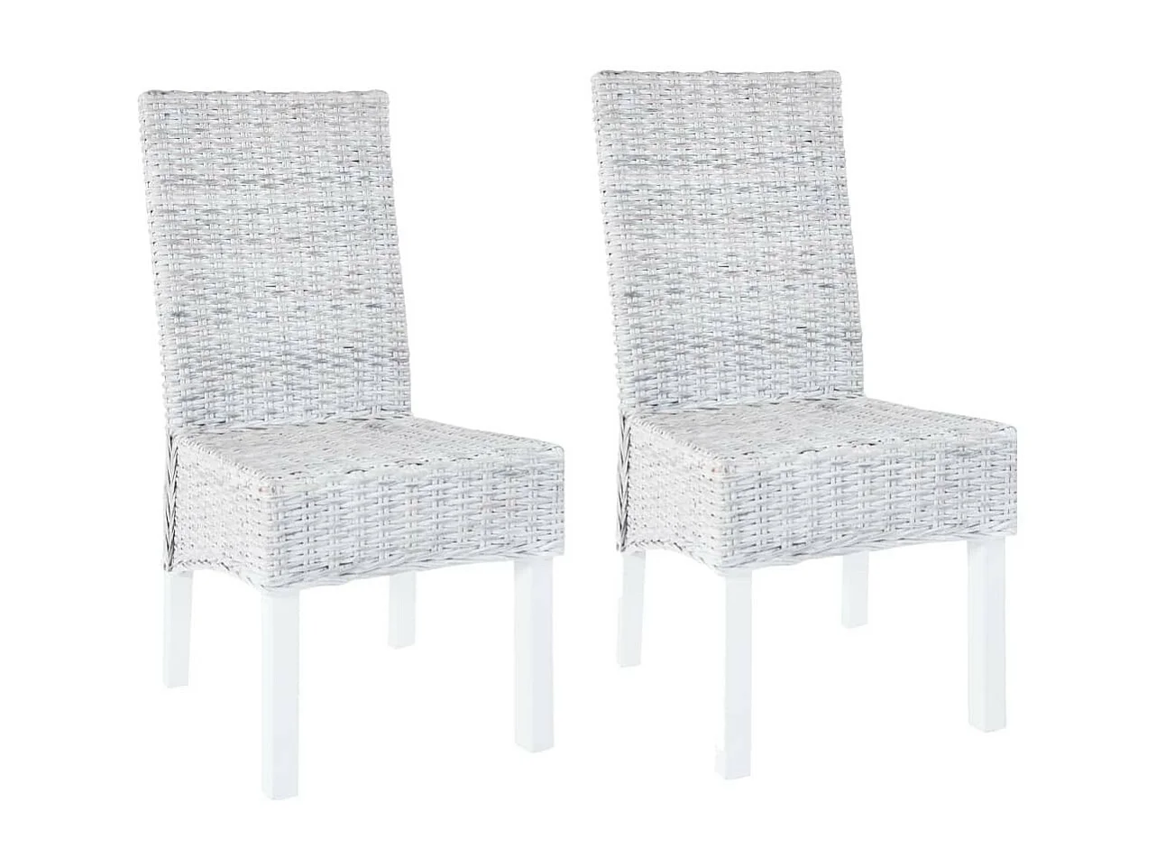 Chaises à dîner 2 pcs Gris Rotin kubu et bois de manguier