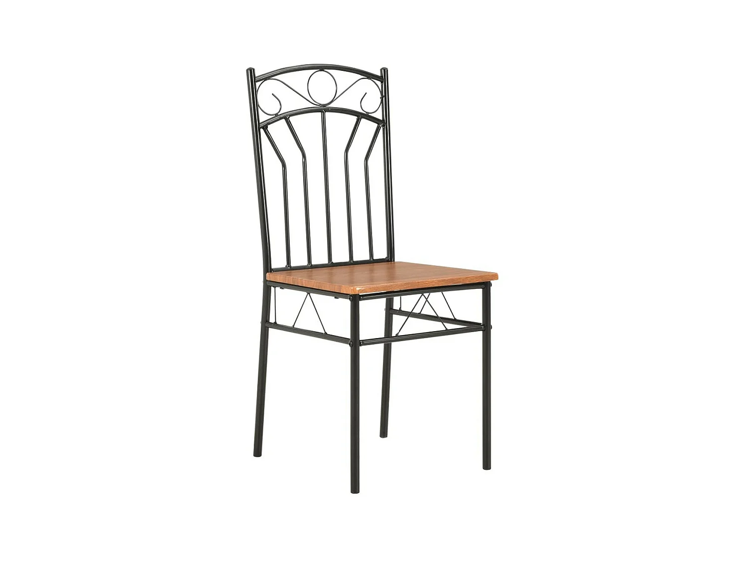 Chaises de salle à manger 6 pcs Marron MDFChaise de salle à manger bois foncé et métal noir Wave - Lot de 6