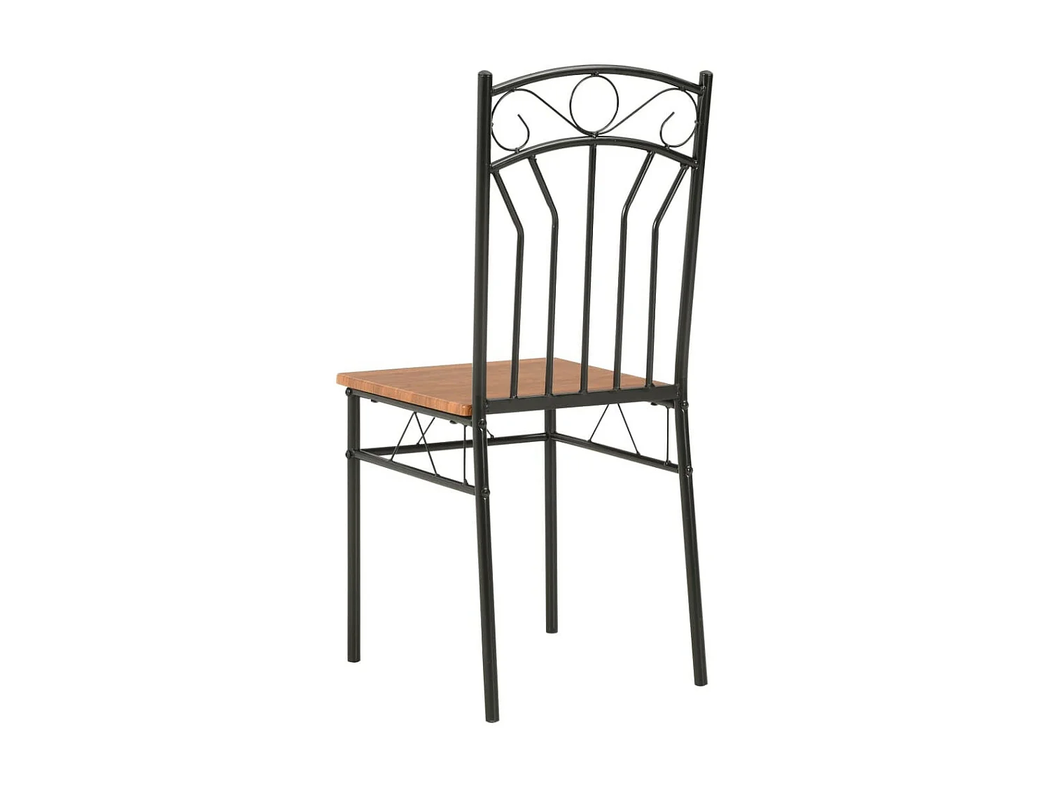 Chaises de salle à manger 6 pcs Marron MDFChaise de salle à manger bois foncé et métal noir Wave - Lot de 6