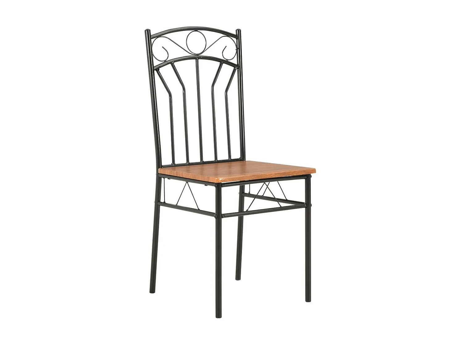 Chaises de salle à manger 6 pcs Marron MDFChaise de salle à manger bois foncé et métal noir Wave - Lot de 6