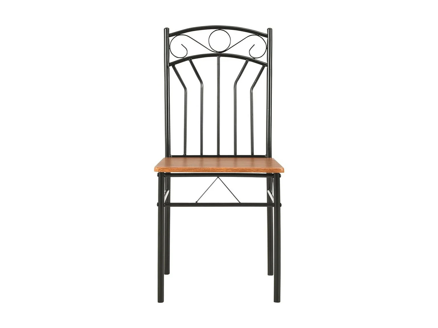 Chaises de salle à manger 6 pcs Marron MDFChaise de salle à manger bois foncé et métal noir Wave - Lot de 6